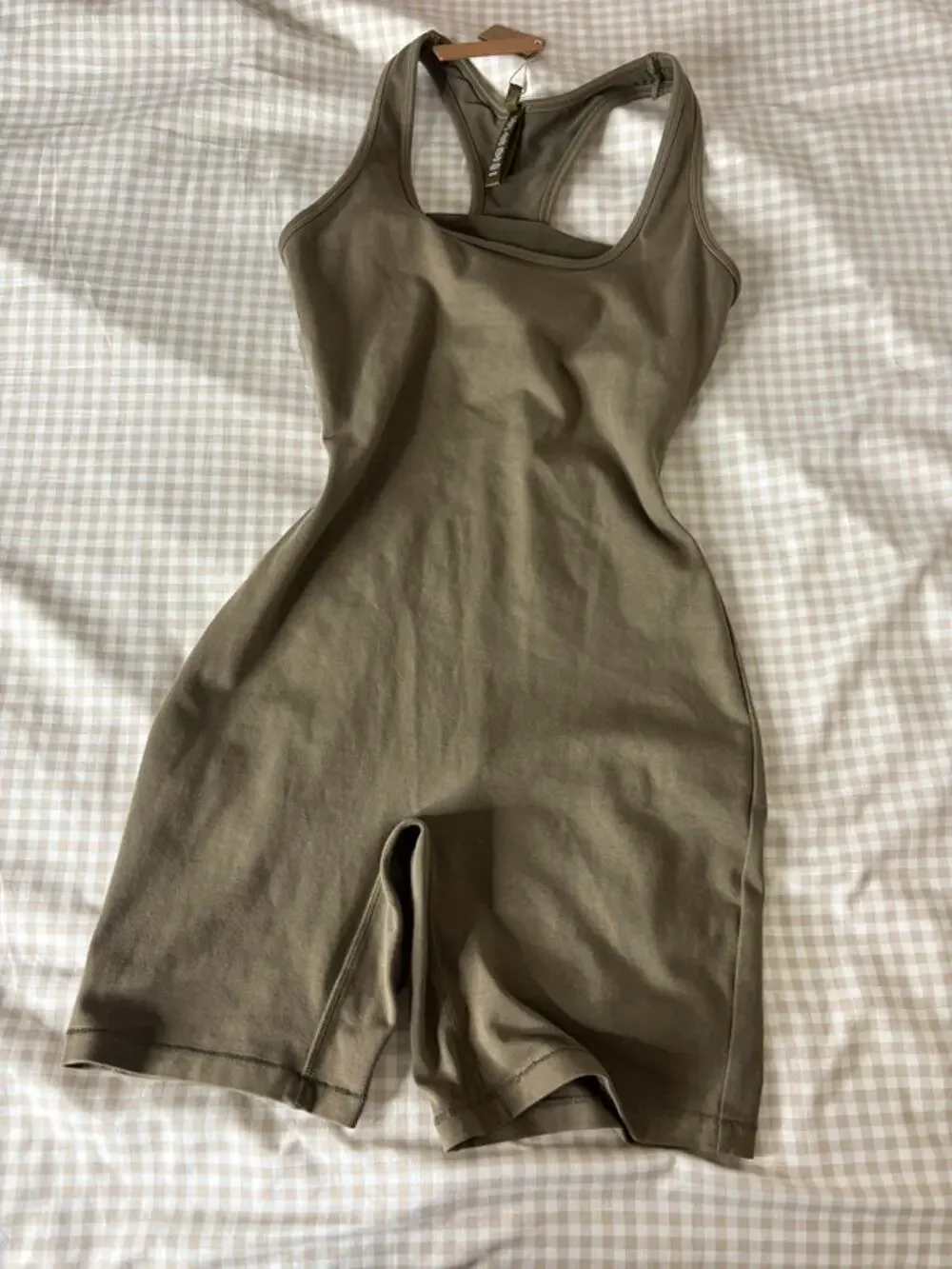 Skims Outdoor Basics Mid Thigh Bodysuit in Army